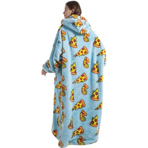⭐Sweat Pizza Warm Giant Hoodie Thick Flannel Blanket with Sleeve - Picture 4 of 7